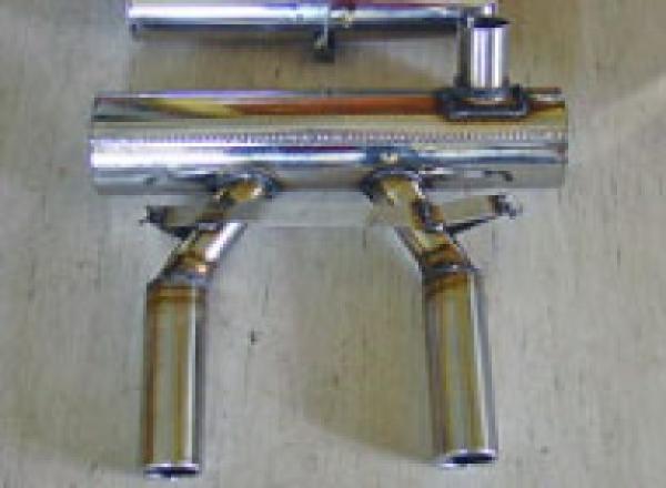 Lenk stainless steel GR A sports exhaust system, LT2400 - 2x Ø 60mm tailpipes
